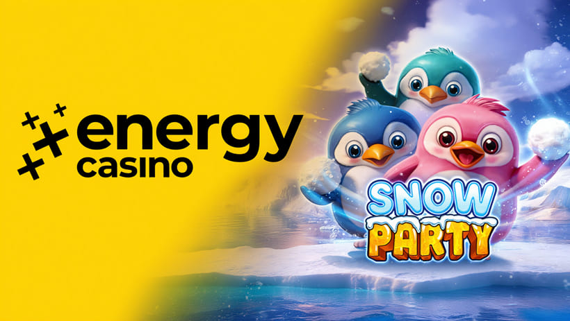 baner z grafikami przedstawiającymi Energy Casino i automat Snow Party
