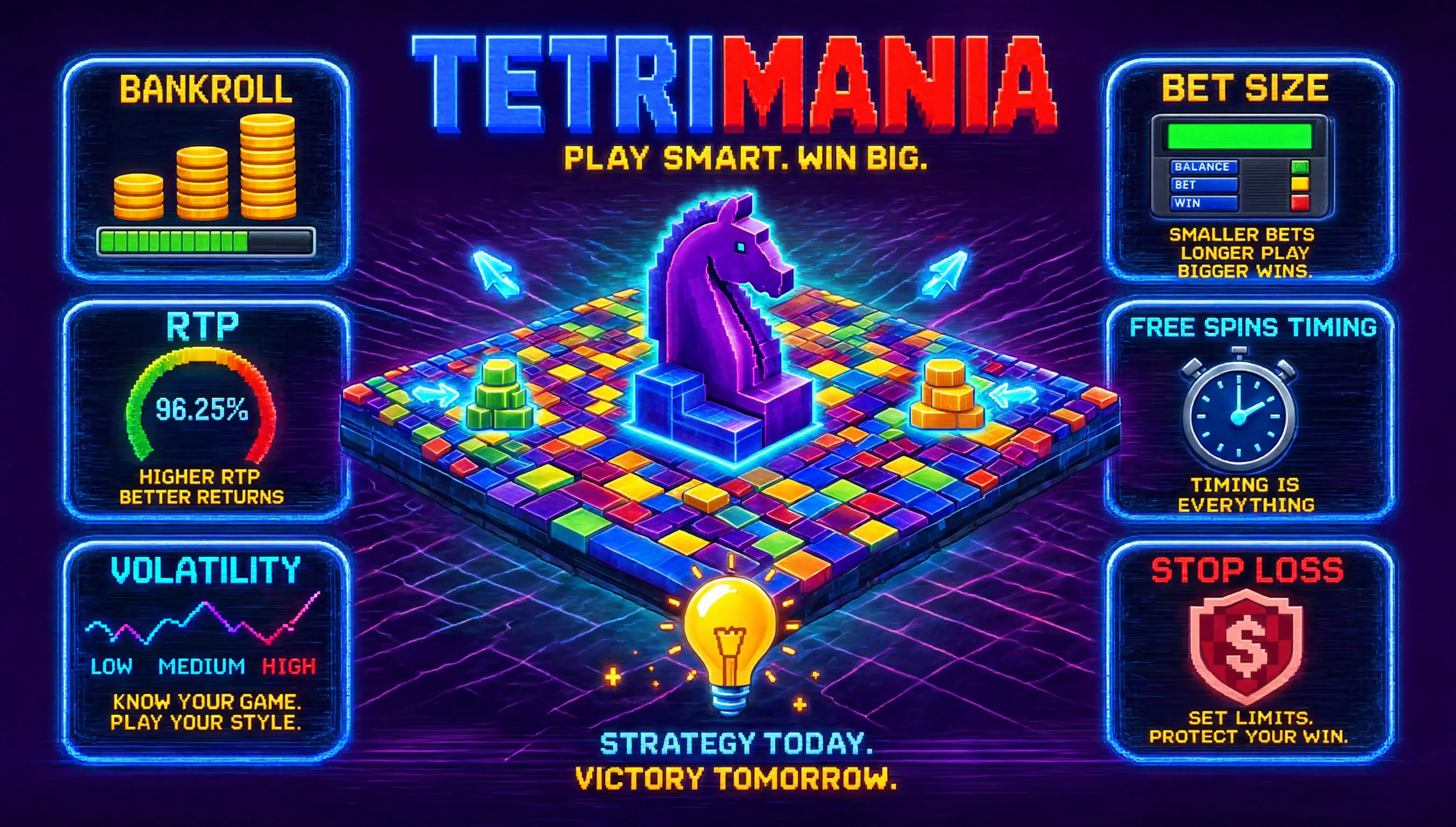 Zwycięska linia wygrywająca w slocie Tetri Mania ze strategią gry