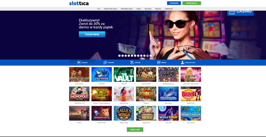 Slottica, Kasyno online